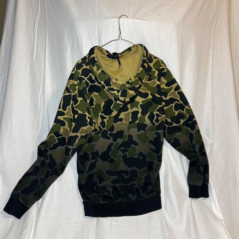 Adidas Men's Originals Camo Dip Dye Pullover Hoodie Brown Fleece Ombre (Size M)